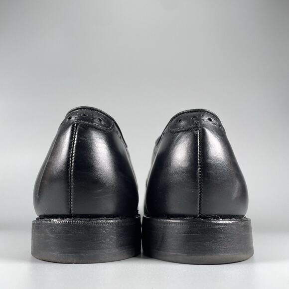 Allen Edmonds Hale Men’s 10 D Black Leather Brogue Cap Toe Derby Dress Shoes EUC - Picture 3 of 9